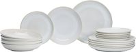 Ritzenhoff & Breker Laredo bordenset 18-delig, combiservies met kleurverloop, elk 6 x eet-/soep- en dessertborden, Scandinavisch design met reactief glazuur, aardewerk, beige