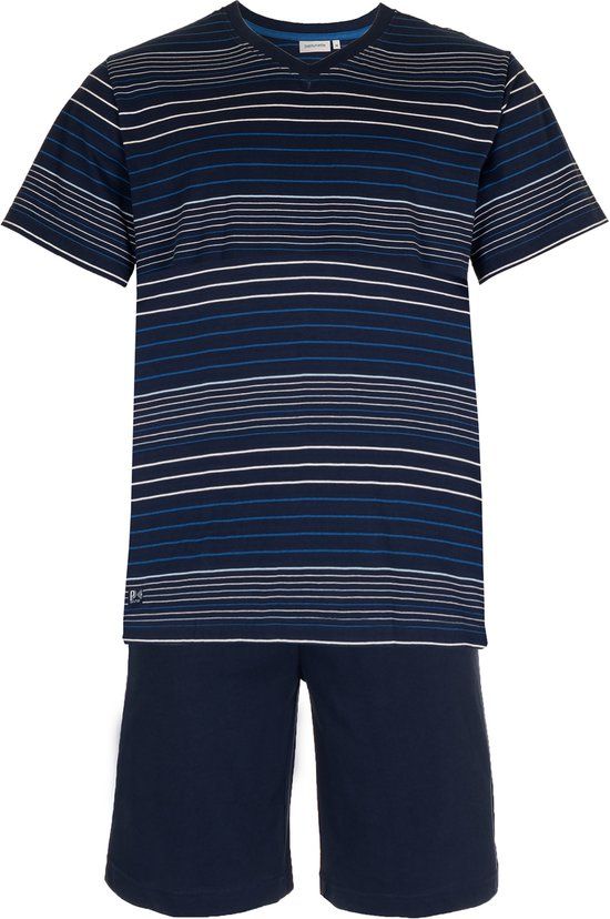 Pastunette Shortama - Katoen - Donkerblauw - Gestreept - Maat XL