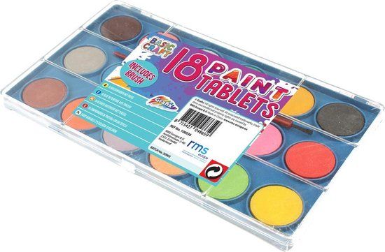Grafix Waterverf - 18 Kleuren met Penseel - Aquarelverf - Kinderen