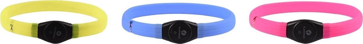FLAMINGO Visio light led halsband jumbo blauw 35/64 cm 7 mm