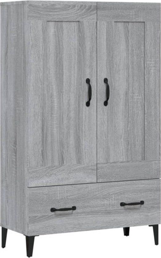 vidaXL Hoge kast 70x31x115 cm bewerkt hout grijs sonoma eikenkleurig