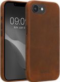 kalibri leren hoesje geschikt voor Apple iPhone 17e / iPhone 16e - hardcover beschermhoes - bruin