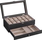 SONGMICS Horlogebox met 12 compartimenten