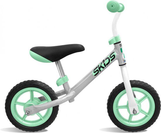 Skids Control Loopfiets - 10 Inch - Grijs/Turquoise - 2-4 Jaar