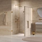 Brauer Void - Carving Pendeldeuren - Helder Glas - 100 x 200 cm - incl. Glascoating - PVD Goud Geborsteld