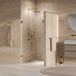 Brauer Void - Carving Pendeldeuren - Helder Glas - 100 x 200 cm - incl. Glascoating - PVD Goud Geborsteld