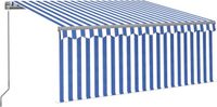 vidaXL Luifel handmatig uittrekbaar rolgordijn LED 3,5x2,5 m blauw wit