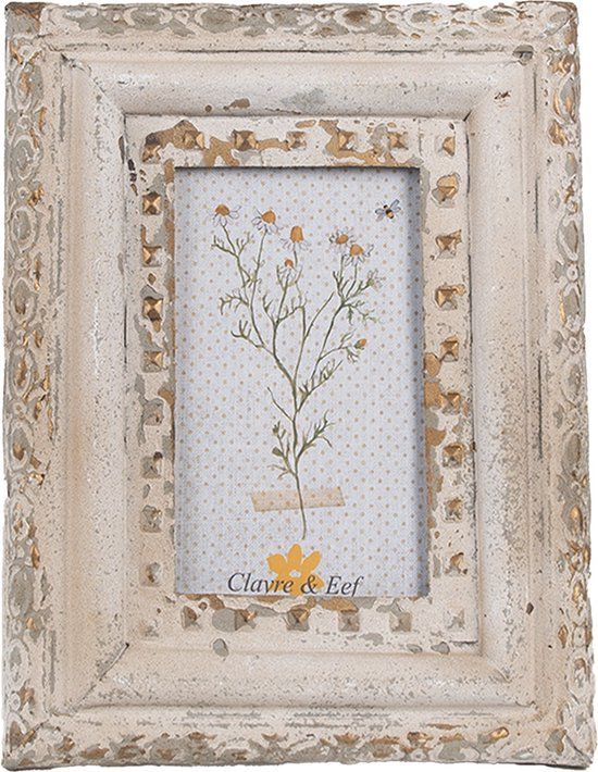 Clayre & Eef Fotolijst - 10x15 cm - Beige - Metaal