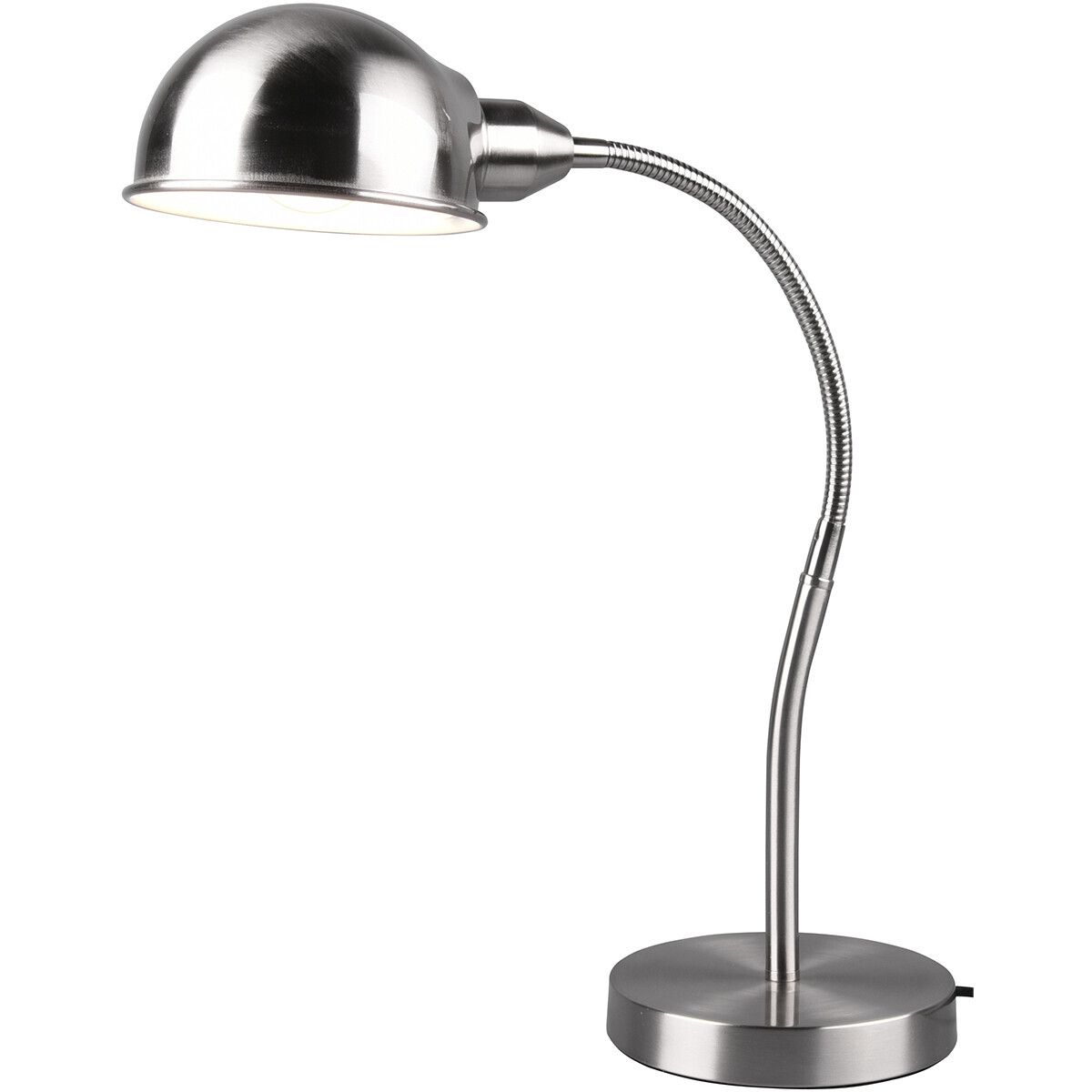 BES LED LED Bureaulamp - Tafelverlichting - Trion Pirle - E27 Fitting - Rond - Mat Nikkel - Aluminium