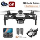 S2S Mini Drone Double Caméra 6K Quadricoptère Pliable Sans Balais 2 Batterie Autonomie : 25 min Blanc