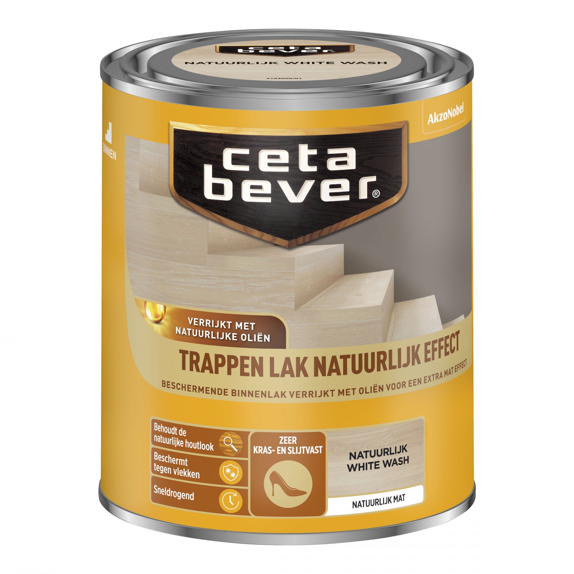 Cetabever Binnen Traplak - Natuurlijk Effect - White Wash - 750 ml - 8711113186582