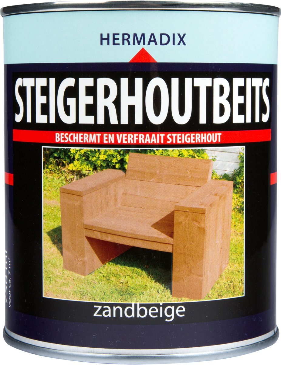Hermadix Steigerhoutbeits - 0 75 liter - Zand beige