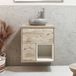 Hudson Reed Hoxton Meuble sous vasque suspendu 60cm Chêne clair avec étagère ouverte, LED et vasque à poser ronde Gris (Pebble)