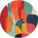 Tapis de bain formes colorées abstraites avions 70x70 cm
