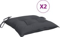 vidaXL Stoelkussens 2 st 50x50x7 cm Oxford-stof antracietkleurig