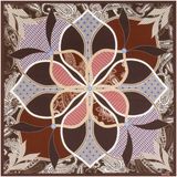 Roeckl Doek ' FLOWER MANDALA 64x64 ' gemengde kleuren