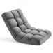 VEVOR Vloerstoel, 14 standen verstelbaar, vloerfauteuil met rugleuning, relaxfunctie met metalen frame, schuim- en koraalvliesbekleding, multifunctioneel om te lezen en te ontspannen, grijs