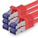 1aTTack.de Cat.7 netwerkkabel 0,5 m - rood - 5 stuks