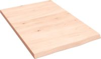 vidaXL Wastafelblad 40x60x2 cm onbehandeld massief eikenhout