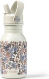 Elodie Water Bottle - Waterfles kinderen - Drinkfles met rietje - Drinkbeker - rvs drinkfles 350ml - Blue Garden