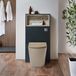 Hudson Reed Hoxton WC-Ombouw 60cm met LED-Verlichting Zwartgrijs - Elements Beigie (Sand) Toilet - Inbouw Reservoir met Chromen Spoelknop