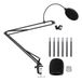Amazon Basics Verstelbare Microfoonarm, 48,3cm, Geschikt voor Standaardmicrofoons, Instelbare Spanning, met Popfilter en Windscherm, Bureauklembevestiging, Zwart