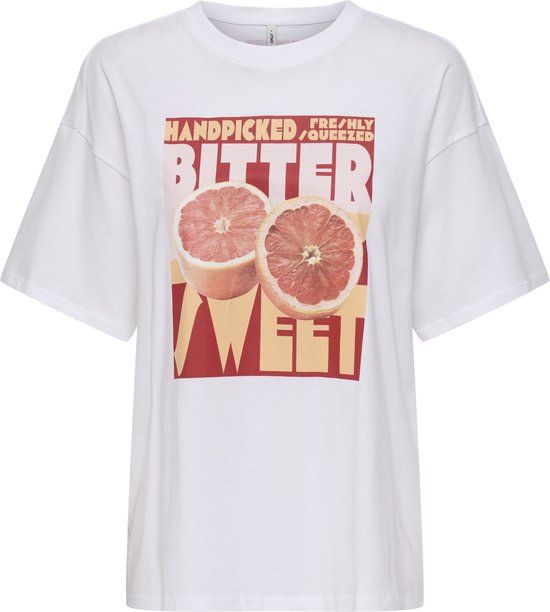 ONLY Meisjes T-shirt met printopdruk wit