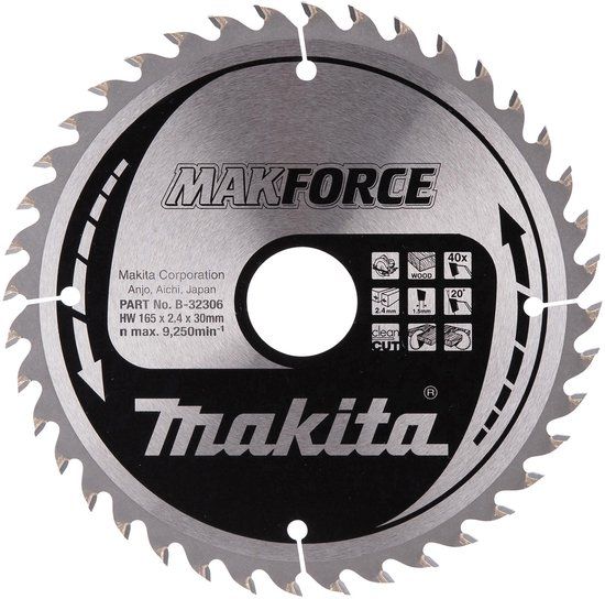 Makita Accessoires Makita MAKFORCE zaagblad 165x30x40Z