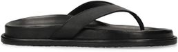 Sacha - Dames - Zwarte leren slippers - Maat 39