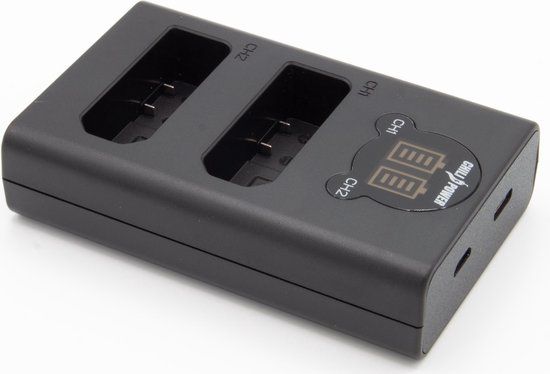 ChiliPower Nikon EN-EL14 / EN-EL14a Dual Charger for 2 Camera Batteries (Simultaneously) - Black