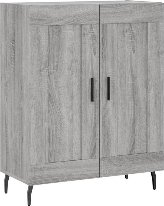 vidaXL Dressoir Grijs Sonoma Eikenhout Bewerkt Hout 69,5x34x90 cm