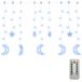 vidaXL Lichtslinger ster en maan afstandsbediening 138 LED's blauw