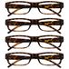 Leesbril The Reading Glasses Company Leesbril Bruine Schildpad Lichtgewicht Comfortabel Lezers Waarde 4 Stuks Ontwerper Stijl Mannen Vrouwen UVR4PK032BR +3,50