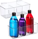 Merkloos Relaxdays kast organizer - set van 2 - hangmand voor keuken en badkamer - 10 x 25,5 x 12,5 cm - kunststof - transparant