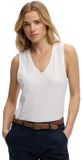 Superdry Studios Vee Mouwloze V-hals T-shirt Wit L Vrouw