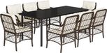 vidaXL 9-delige Tuinset met Kussens, Poly Rattan, Bruin