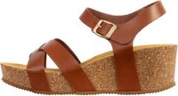 The Divine Factory Noga Ety Edge Leren sandalen met sleehak - Bruin - Maat 37