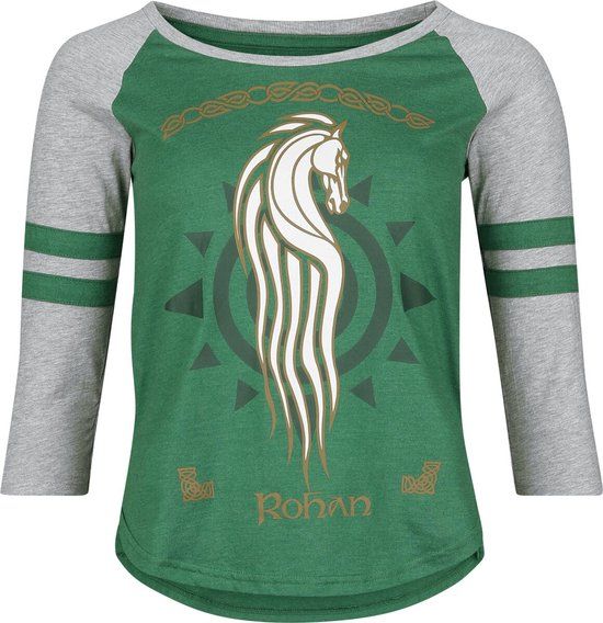 The Lord Of The Rings Rohan Dames Shirt met lange mouwen - groen/grijs - XXL