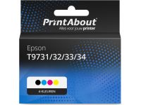 PrintAbout T9731/32/33/34 4-kleuren Multipack Hoge capaciteit Geschikt voor Epson