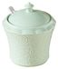 Pot à herbes en céramique avec couvercle et cuillère vert lait 950ml