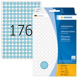 HERMA 2213 multifunctionele etiketten/markeerpunten rond (Ø 8 mm, 32 velles, papier, mat) zelfklevend, permanente markering stippen voor handschrift, 5.632 puntstickers, blauw