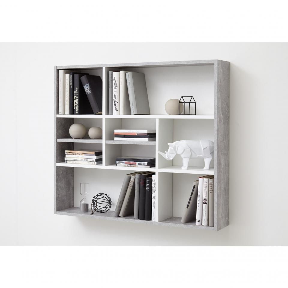 Wandrek Aidan - beton -grijs/wit - 90x16x78,2 cm - Melamine