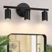 Glowy Badkamerlamp Zwart - Spiegelverlichting Badkamer 3-Lichts - Wandlamp Boven Spiegel - Industrieel & Modern - Mat Zwart - 44 cm