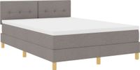 vidaXL LED Boxspringbed met Hoofdeinde Taupe 140 x 200 cm Stof