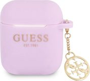Guess - GUA2LSC4EU - hoesje voor AirPods 1/2 - paars Silicone Charm 4G Collection