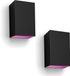 Philips Hue Resonate Wandlamp voor Buiten Up & Down (Zwart) - 2 stuks - Wit en Gekleurd Licht - Hue White and Color Ambiance