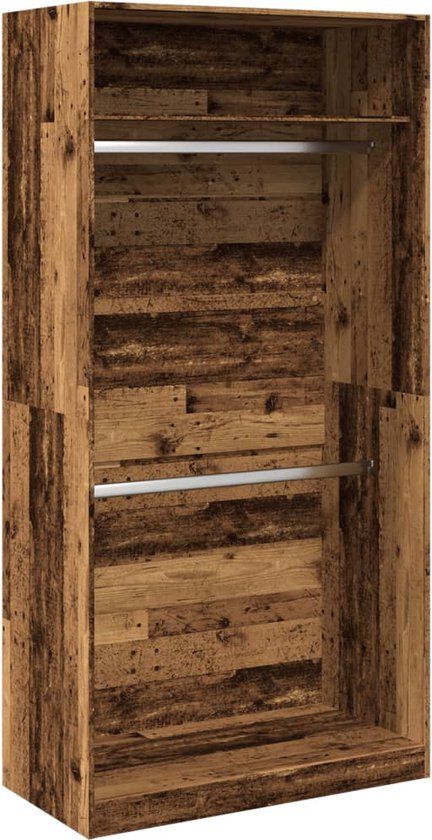 vidaXL Kledingkast 100x50x200 cm bewerkt hout oud hout