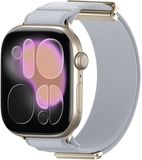 By Qubix Qubix Apple Watch Bandje Magnetisch Nylon Lichtgrijs 38/40/41/42mm
