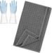 Sans marque Lot de chiffons microfibre - Ultra-absorbant - Lavable nid d'abeille 30 x 30 cm - 6 pièces - Gris foncé