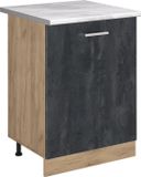 Vicco R-Line meuble bas de cuisine, béton noir/chêne doré, 60 cm